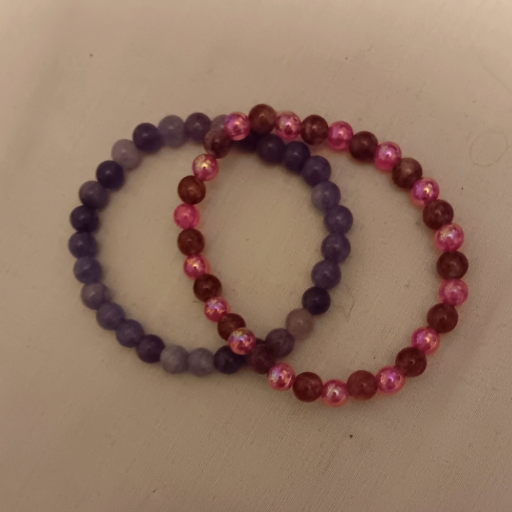 Pink & Purple Glass Beads